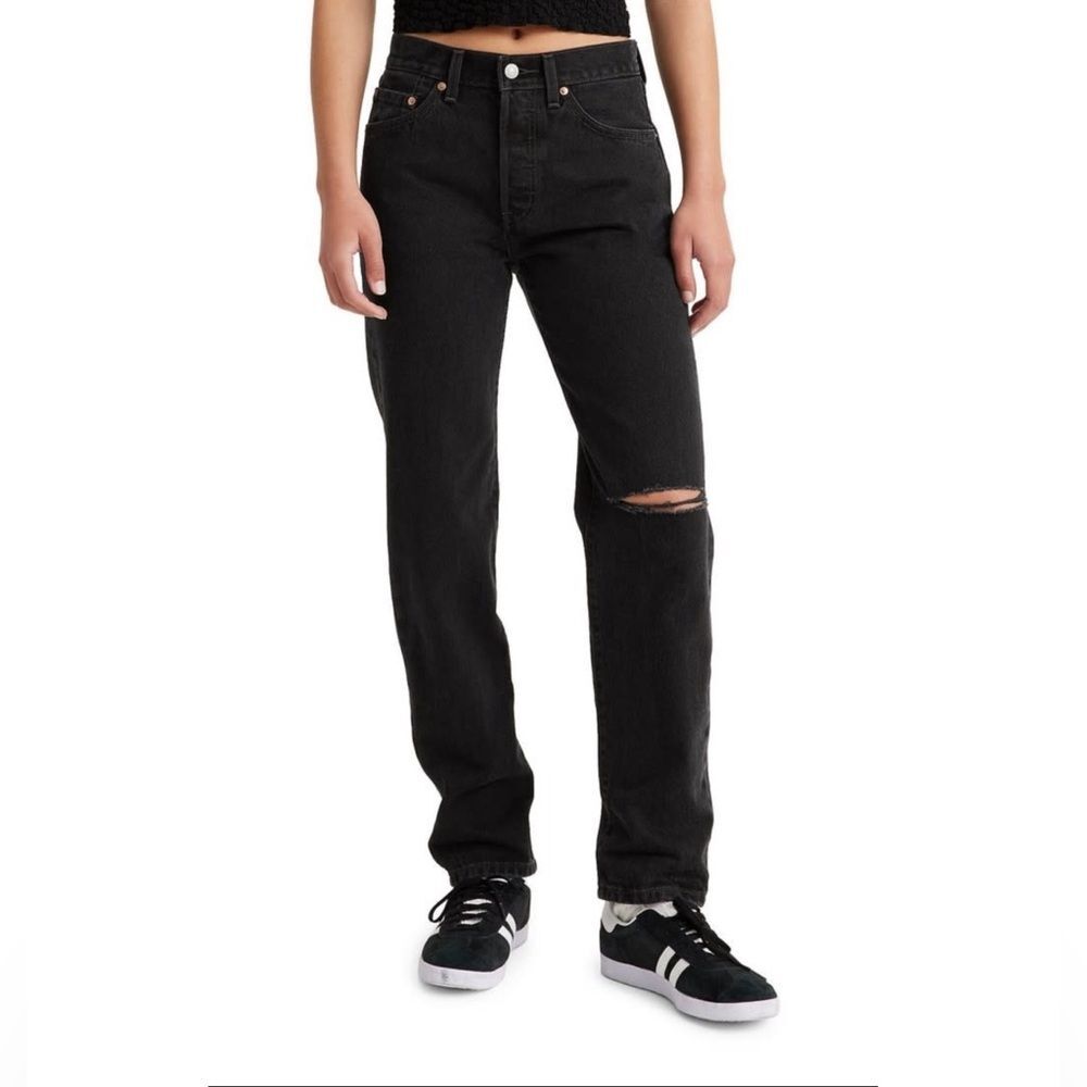 Levi’s 501 Jeans with Buttonfly Black Distressed 100% Cotton Denim 30x30